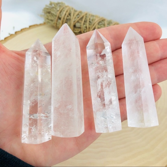 Clear Quartz Stone Healing Crystal Pyramid Tower Wand Point Obelisk Rock - Picture 4 of 9